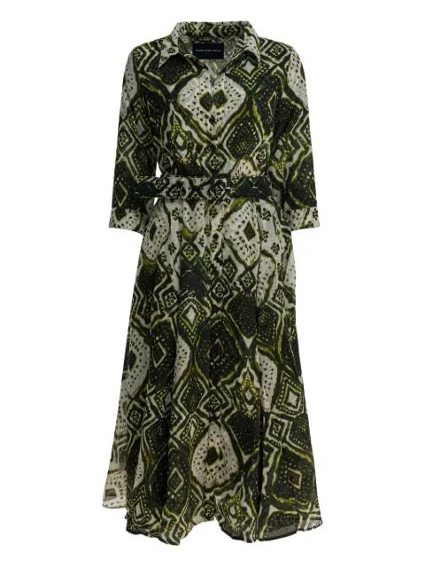 Aster belted printed midi dress by SAMANTHA SUNG