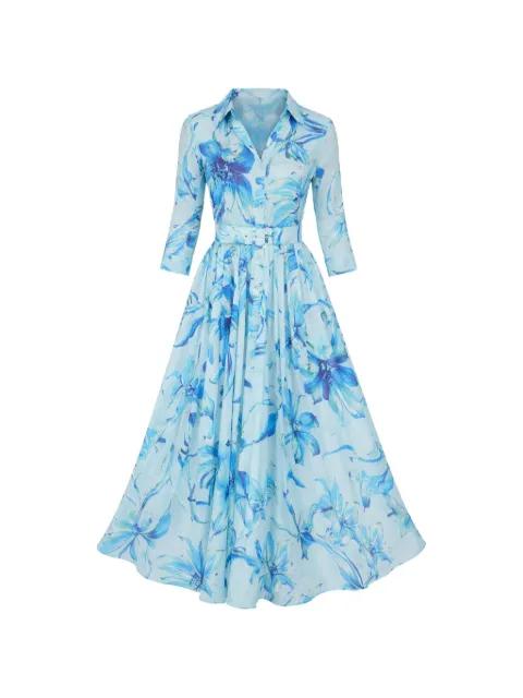 Aster floral-print belted maxi dress by SAMANTHA SUNG