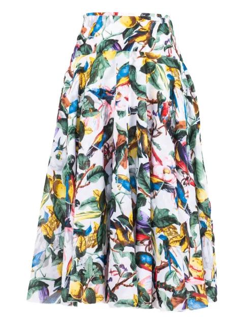 Aster floral-print pleated midi skirt by SAMANTHA SUNG