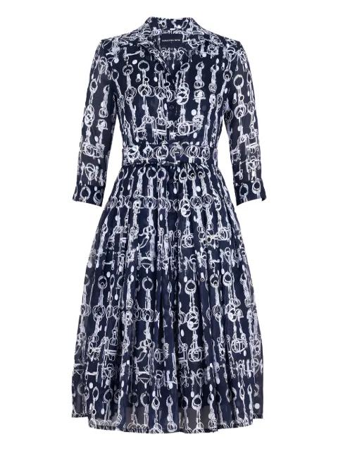 Audrey chain-print belted dress by SAMANTHA SUNG