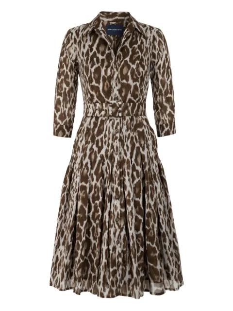 Audrey leopard-print belted dress by SAMANTHA SUNG