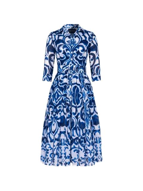 Audrey tile-print midi dress by SAMANTHA SUNG