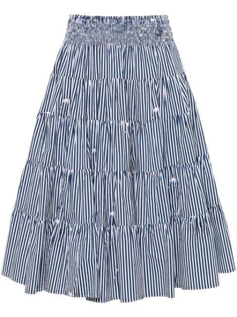 Blake striped poplin skirt by SAMANTHA SUNG