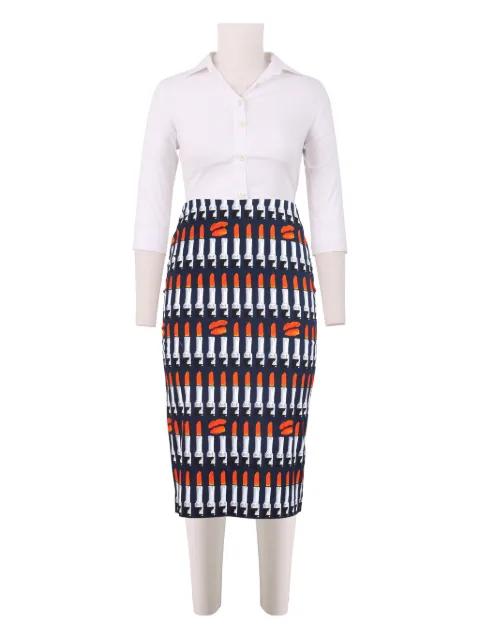 Chloe lipstick-print pencil skirt by SAMANTHA SUNG