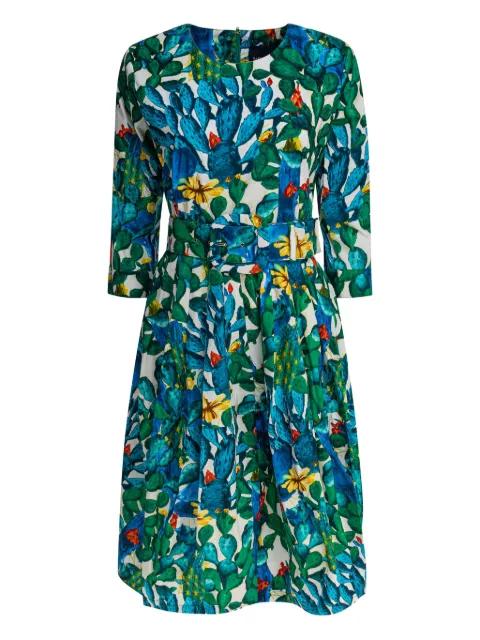 Rachel cactus-print belted midi dress by SAMANTHA SUNG