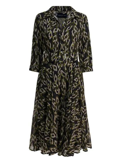 belted printed dress by SAMANTHA SUNG