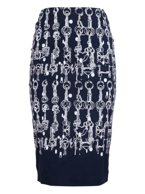 chain-link print pencil skirt by SAMANTHA SUNG