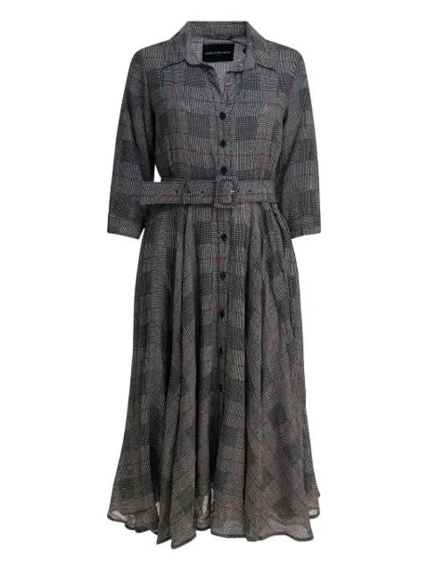 check belted midi dress by SAMANTHA SUNG