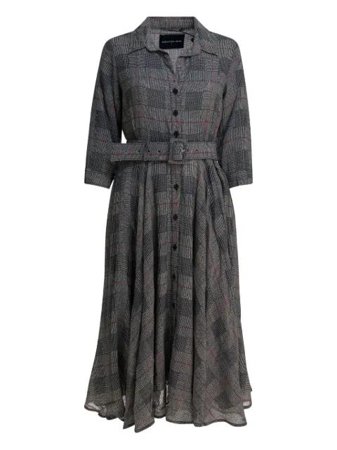 checked belted dress by SAMANTHA SUNG