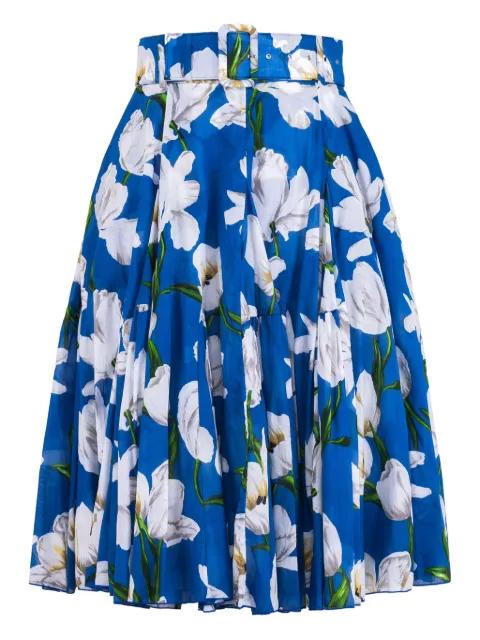 floral-pattern A-line midi-skirt by SAMANTHA SUNG