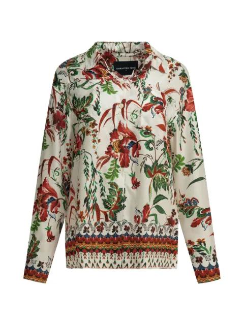 floral-print silk shirt by SAMANTHA SUNG