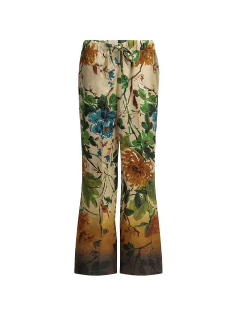 floral-print silk trousers by SAMANTHA SUNG