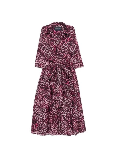 leopard-print belted dress by SAMANTHA SUNG