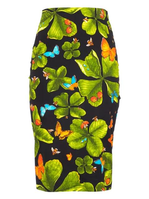 printed pencil midi skirt by SAMANTHA SUNG