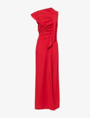 Whimsy Asymmetric-Drape Jersey Maxi Dress by SAMAR NASRALDIN Whimsy Asymmetric-Drape Jersey Maxi Dress by SAMAR NASRALDIN