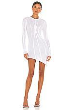 SAMI MIRO VINTAGE Asymmetric Baby Rib Mini Dress in White by SAMI MIRO VINTAGE