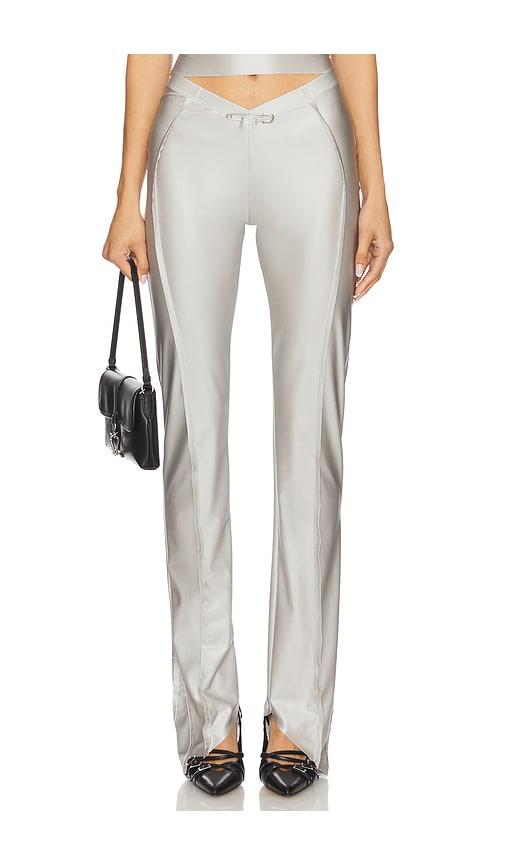 SAMI MIRO VINTAGE Asymmetric Pant in Metallic Silver, grey by SAMI MIRO VINTAGE