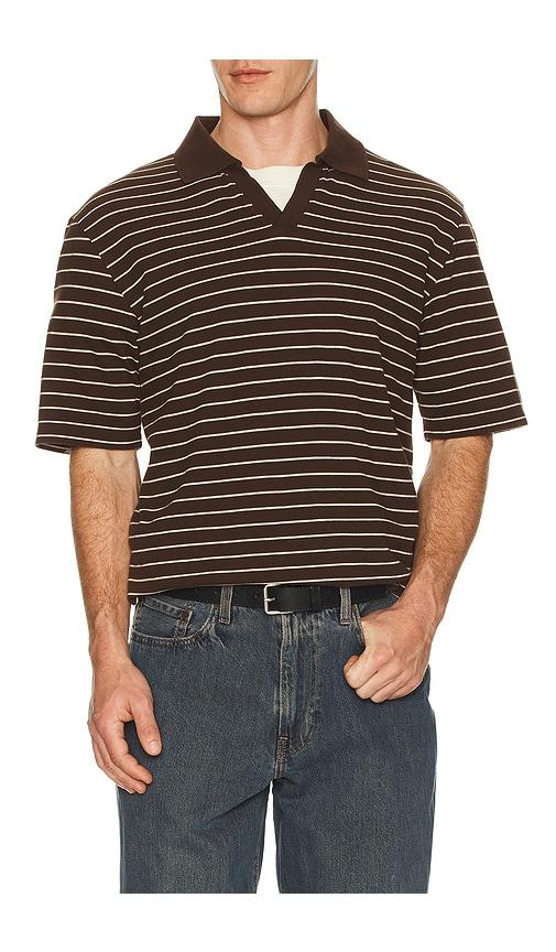 SAMSOE SAMSOE Samac V-Neck Polo in Brown by SAMSOE&SAMSOE