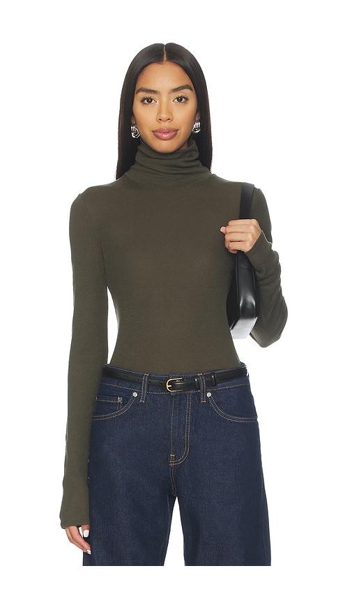 SAMSOE SAMSOE Sasonnet Long Sleeve Turtleneck in Dark Green by SAMSOE&SAMSOE