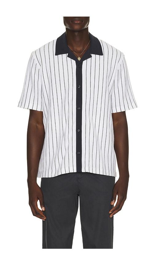 SAMSOE SAMSOE Sathorvald Shirt in White,Navy by SAMSOE&SAMSOE