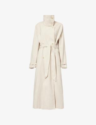 Sabianca Double-Breasted Linen and Cotton-Blend Trench Coat by SAMSOE&SAMSOE
