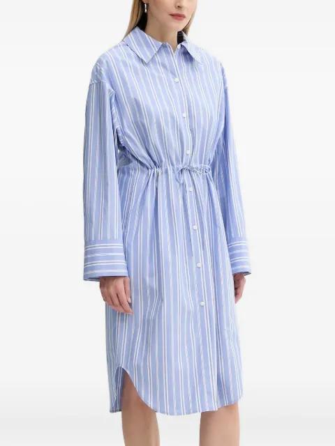 Sacatan striped drawstring shirt dress by SAMSOE&SAMSOE