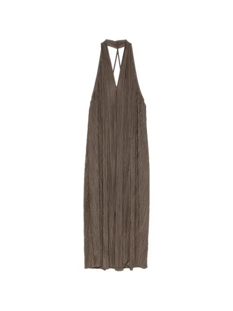 Sacille pleated halterneck maxi dress by SAMSOE&SAMSOE