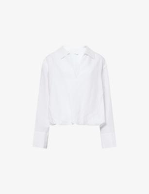 Sadaphne Open-Neck Woven Shirt by SAMSOE&SAMSOE