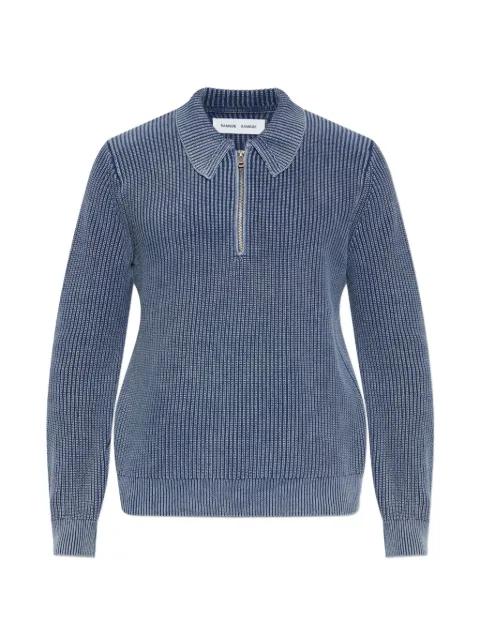 Saearl ribbed zip-fastening polo shirt by SAMSOE&SAMSOE