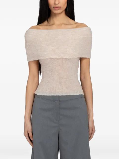 Sahera off-the-shoulder foldover top by SAMSOE&SAMSOE