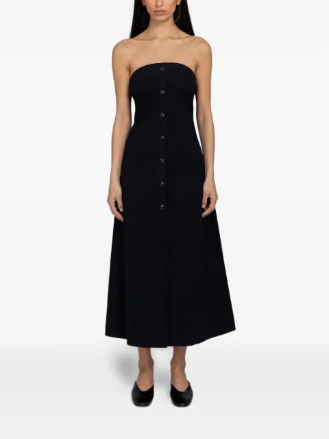 Sahya strapless button-front dress by SAMSOE&SAMSOE