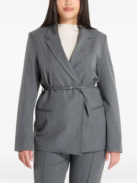 Salot pinstripe belted blazer by SAMSOE&SAMSOE