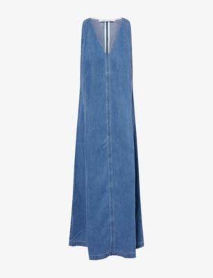 Saskylar Sleeveless Denim Midi Dress by SAMSOE&SAMSOE