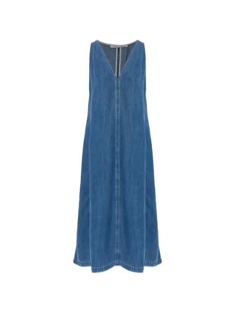 Saskylar V-neck sleeveless denim maxi dress by SAMSOE&SAMSOE