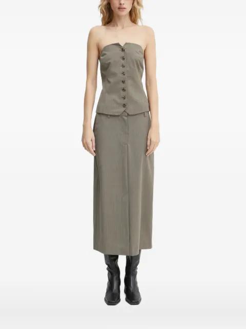 button-front strapless top by SAMSOE&SAMSOE