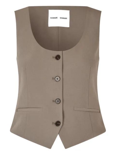 button sleeveless vest by SAMSOE&SAMSOE