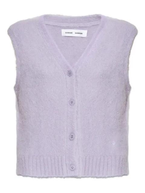 buttoned V-neck knitted vest by SAMSOE&SAMSOE