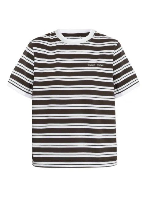 embroidered-logo striped-pattern T-shirt by SAMSOE&SAMSOE