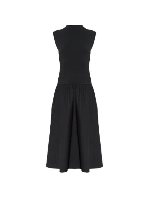 high-neck gathered midi dress by SAMSOE&SAMSOE