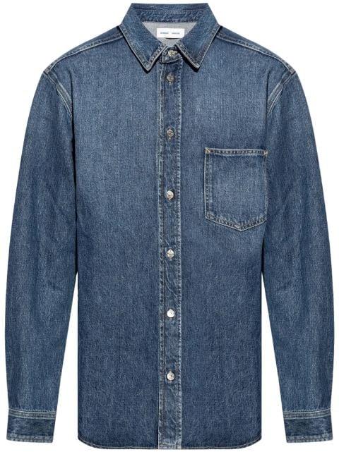 long-sleeve organic cotton denim shirt by SAMSOE&SAMSOE