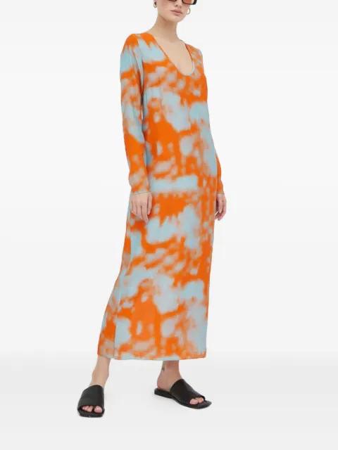 long-sleeves split midi dress by SAMSOE&SAMSOE
