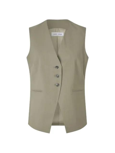 melange-effect V-neck waistcoat by SAMSOE&SAMSOE