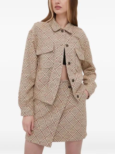 patterned buttoned jacket by SAMSOE&SAMSOE