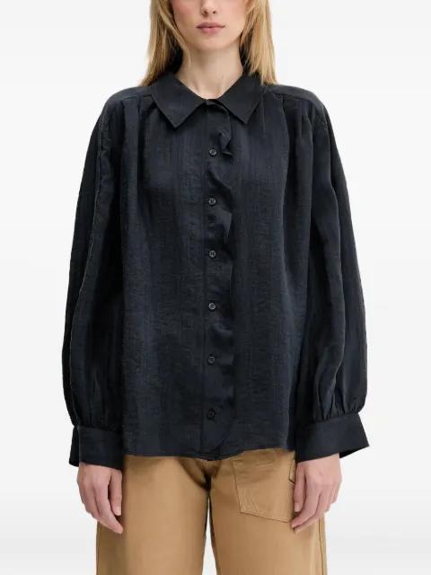ruffled balloon-sleeve shirt by SAMSOE&SAMSOE