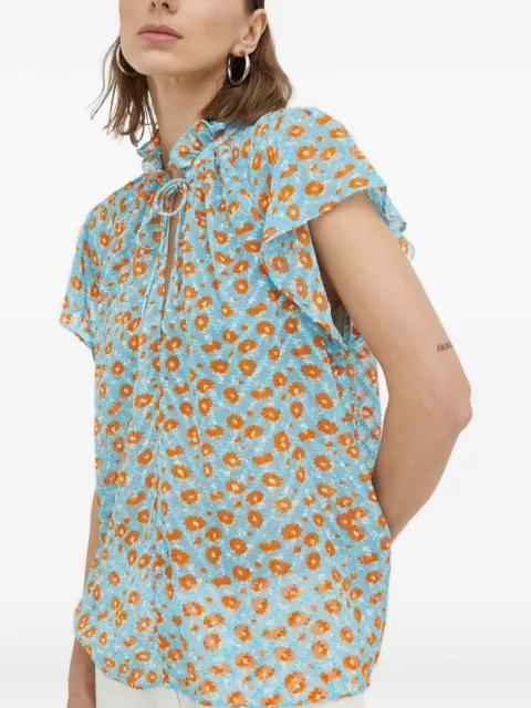 ruffled floral top by SAMSOE&SAMSOE