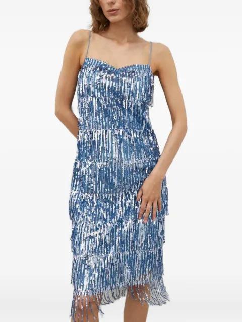 sequin fringed mini dress by SAMSOE&SAMSOE