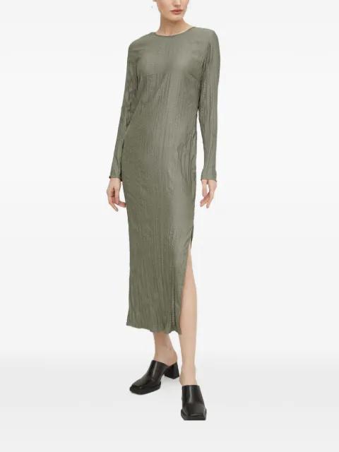 textured long-sleeve midi dress by SAMSOE&SAMSOE