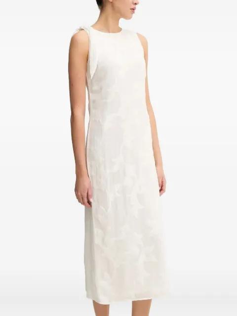 tie-detailing embossed midi day dress by SAMSOE&SAMSOE
