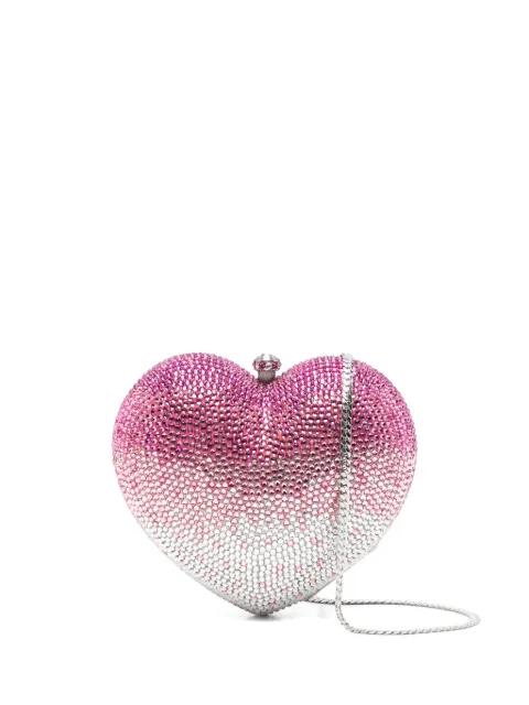 heart embellished clutch bag by SAN BLAS