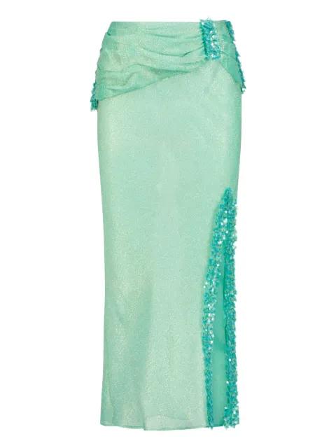 Delta ruched slit maxi skirt by SANA OSMANI
